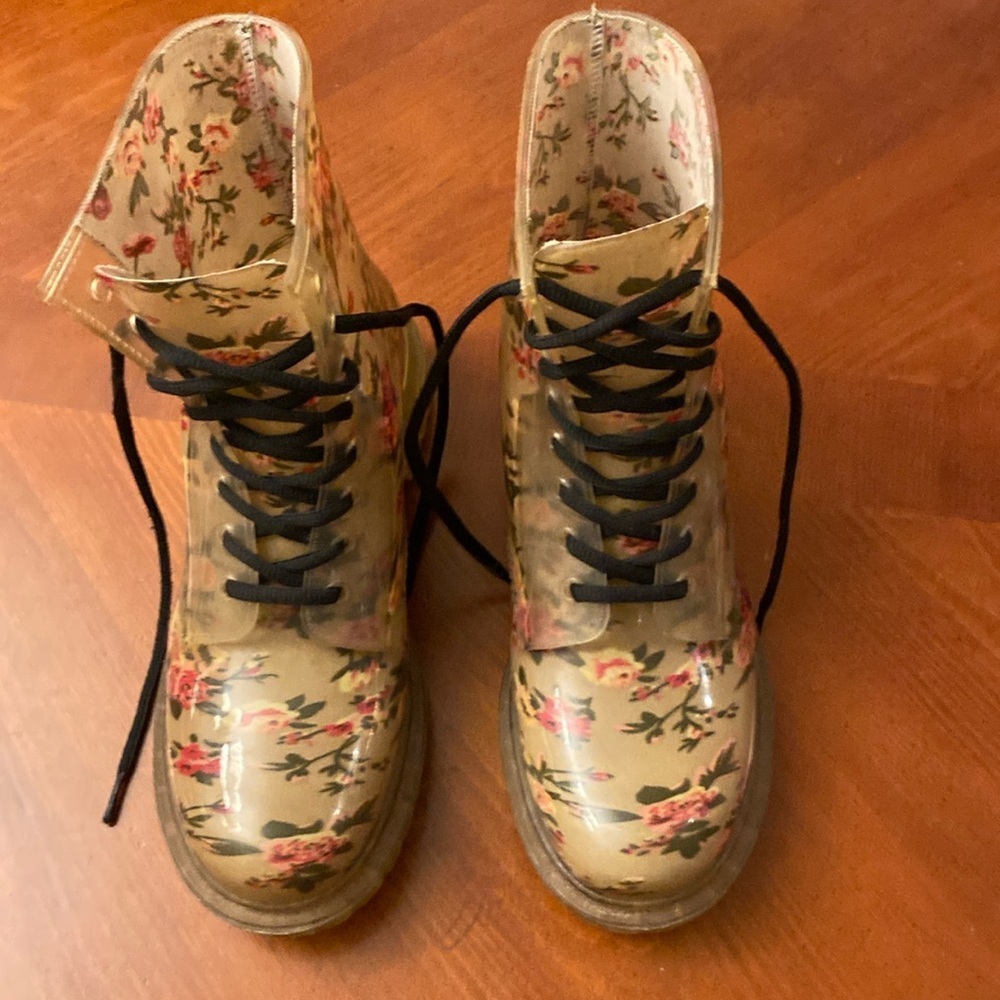Cottage Core LeichtfuBig Semler Size 10 Rubber Boots Floral Germany